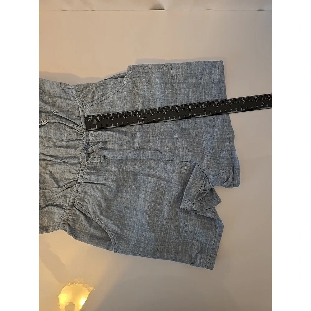 Cat & Jack Girls Light Blue  With White  Romper Shorts  Sleeveless Size 7/8